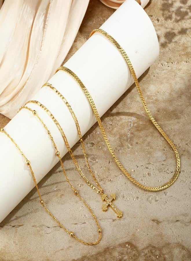 VIROMY Gold Layered Cross Necklace for Women - Dainty Gold Plated Cross Pendant Necklace Stack Pendant Stacked Necklaces Set Faith Jewelry Set Religious Gifts for Women - Image 5